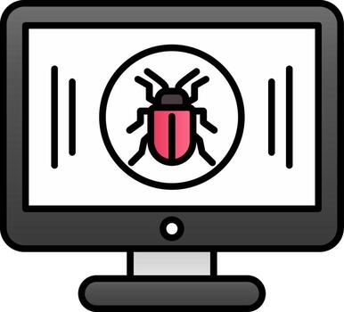 malware línea lleno degradado icono vector