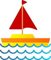 Sail Boat Flat Gradient  Icon vector