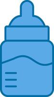 Baby Bottle Filled Blue  Icon vector