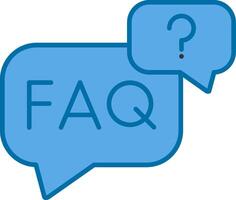 Faq Filled Blue  Icon vector