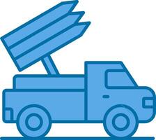 Missile Truck Filled Blue  Icon vector