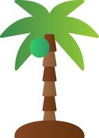 Coconut Tree Flat Gradient  Icon vector
