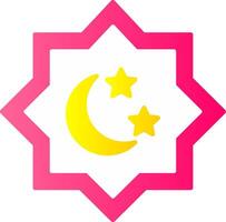 islámico estrella plano degradado icono vector