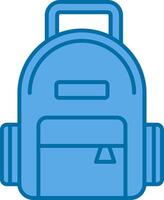 Backpack Filled Blue  Icon vector