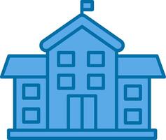 School Filled Blue  Icon vector