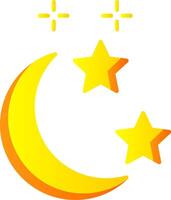 Moon and Star Flat Gradient  Icon vector