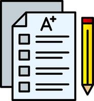 Exam Line Filled Gradient  Icon vector