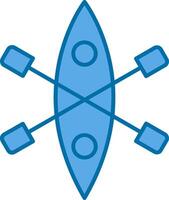 Kayak Filled Blue  Icon vector