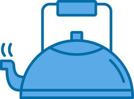 Kettle Filled Blue  Icon vector