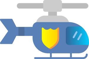 Police Helicopter Flat Gradient  Icon vector