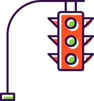 Traffic Lights Filled  Icon vector