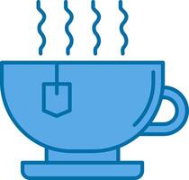 Hot Tea Filled Blue  Icon vector