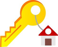 House Key Flat Gradient  Icon vector