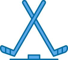 Ice Hockey Filled Blue  Icon vector