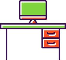 Desk Filled  Icon vector