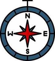 Compass Line Filled Gradient  Icon vector