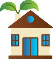 Eco House Flat Gradient  Icon vector