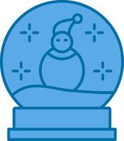 Snow Globe Filled Blue  Icon vector