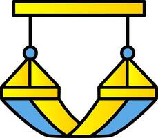 Hammock Line Filled Gradient  Icon vector