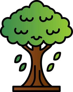 Tree Line Filled Gradient  Icon vector