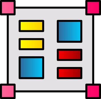 Layout Tools Line Filled Gradient  Icon vector