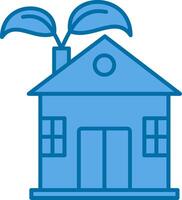 Eco House Filled Blue  Icon vector