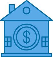 House Saving Filled Blue  Icon vector