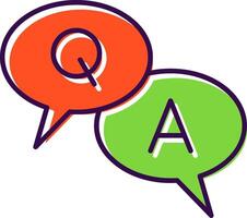 Question And Answer Filled  Icon vector