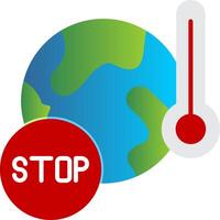 Stop Global Warming Flat Gradient  Icon vector