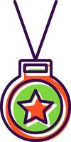 Medal Filled  Icon vector