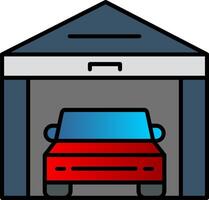 Garage Line Filled Gradient  Icon vector