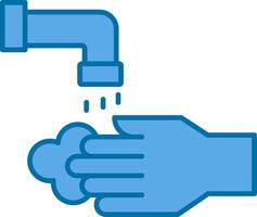 Washing Hands Filled Blue  Icon vector