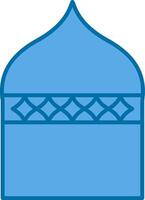 Islamic Architecture Filled Blue  Icon vector