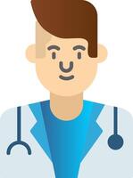 Male Doctor Flat Gradient  Icon vector