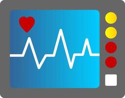 ecg máquina plano degradado icono vector