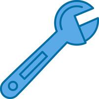 Adjustable Wrench Filled Blue  Icon vector