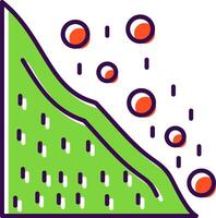 Snowslide Filled  Icon vector