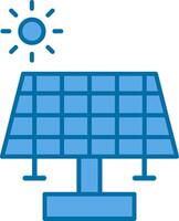 Solar Panel Filled Blue  Icon vector