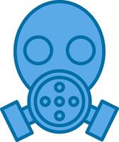 gas máscara lleno azul icono vector