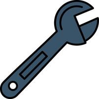 Adjustable Wrench Line Filled Gradient  Icon vector