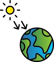 Solar Radiation Line Filled Gradient  Icon vector