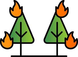 Wildfire Line Filled Gradient  Icon vector