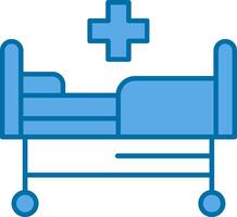 Hospital bed Filled Blue  Icon vector