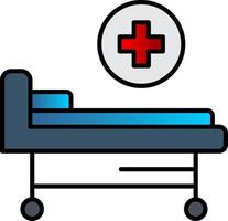 Hospital Bed Line Filled Gradient  Icon vector