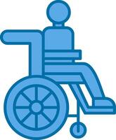 Disabled Person Filled Blue  Icon vector