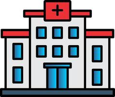 Hospital Line Filled Gradient  Icon vector