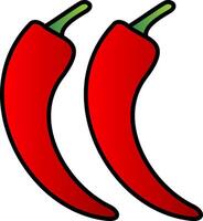 Chilli Line Filled Gradient  Icon vector