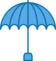 Umbrella Filled Blue  Icon vector