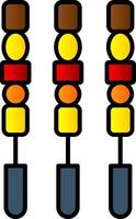 BBQ Stick Line Filled Gradient  Icon vector