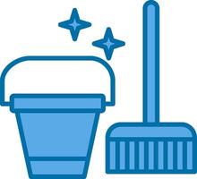 Cleaning Tools Filled Blue  Icon vector